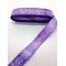 Lila Yaprak Desenli Saten Kurdele 2,5 cm 1 Metre-HOBG-1154