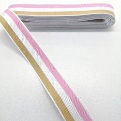Renkli Çizgili Grogren Kurdele 2,5 cm 1 Metre-HOBG-1166