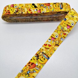 Emoji Desenli Grogren Kurdele 2,5 cm 1 Metre-HOBG-1174