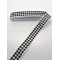 Siyah Beyaz Kare Desenli Grogren Kurdele 2,5 cm 1 Metre-HOBG-1179