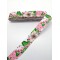 Pembe Gül Desenli Grogren Kurdele 2,5 cm 1 Metre-HOBG-1187