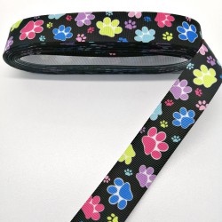 Renkli Pati Desenli Grogren Kurdele 2,5 cm 1 Metre-HOBG-1192