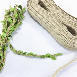 Jüt Kurdele Hasır Yaprak Şerit Seti-HSET-14