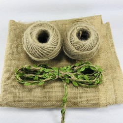 Çuval Kumaşı Yaprak Şerit Jüt İp Seti-HSET-5