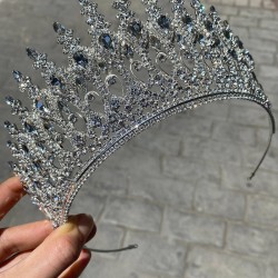 Gümüş Renk Zenna Gelin Tacı-HYTAC-18 Gümüş Renk Zenna Gelin Tacı-HYTAC-18