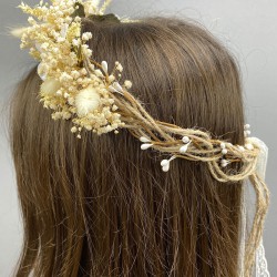 Kuru Çiçekli Özel Tasarım Dış Çekim Gelin Tacı Ve Saç Akeseuarı-INCILITC-19