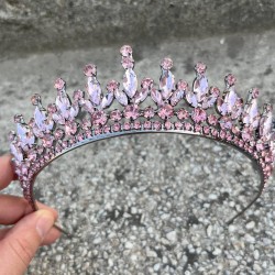 İvanna Pembe Gelin Kına Tacı Özel Gün Aksesuar Kadın Taç Saç Aksesuarı-IVANA-1 İvanna Pembe Gelin Kına Tacı Özel Gün Aksesuar Kadın Taç Saç Aksesuarı-IVANA-1