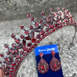 İvanna Bordo Gelin Kına Tacı Özel Gün Aksesuar Kadın Taç Ve Damla Mekik Küpe Takımı-IVANA-19 İvanna Bordo Gelin Kına Tacı Özel Gün Aksesuar Kadın Taç Ve Damla Mekik Küpe Takımı-IVANA-19