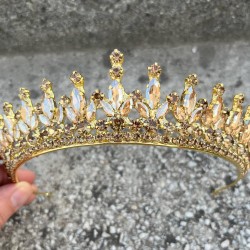 İvanna Gold Gelin Kına Tacı Özel Gün Aksesuar Kadın Taç Saç Aksesuarı-IVANA-7 İvanna Gold Gelin Kına Tacı Özel Gün Aksesuar Kadın Taç Saç Aksesuarı-IVANA-7