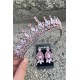 İvanna Pembe Gelin Kına Tacı Özel Gün Aksesuar Kadın Taç Ve Üç Mekik Küpe Takımı-IVANA-9 İvanna Pembe Gelin Kına Tacı Özel Gün Aksesuar Kadın Taç Ve Üç Mekik Küpe Takımı-IVANA-9