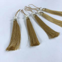 Vizon Gold Kapaklı İncili Püskül 1 Adet Boy 12 Cm-KAPPUSKUL-1