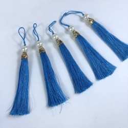 Turkuaz Gold Kapaklı İncili Püskül 1 Adet Boy 12 Cm-KAPPUSKUL-11