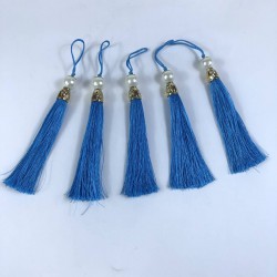 Turkuaz Gold Kapaklı İncili Püskül 1 Adet Boy 12 Cm-KAPPUSKUL-11