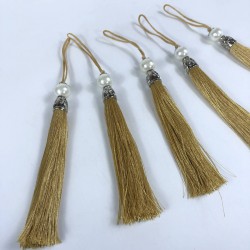 Vizon Gümüş Kapaklı İncili Püskül 1 Adet Boy 12 Cm-KAPPUSKUL-17