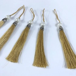 Vizon Gümüş Kapaklı İncili Püskül 1 Adet Boy 12 Cm-KAPPUSKUL-17