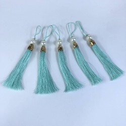 Su Yeşili Gold Kapaklı İncili Püskül 1 Adet Boy 12 Cm-KAPPUSKUL-2