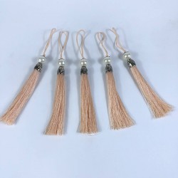 Somon Gümüş Kapaklı İncili Püskül 1 Adet Boy 12 Cm-KAPPUSKUL-20