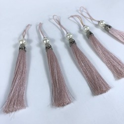 Pudra Gümüş Kapaklı İncili Püskül 1 Adet Boy 12 Cm-KAPPUSKUL-30