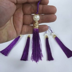 Mor Gold Kapaklı İncili Püskül 1 Adet Boy 12 Cm-KAPPUSKUL-9