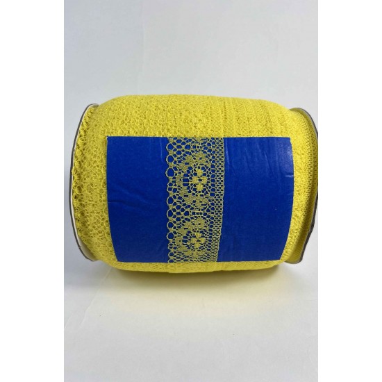 Sarı Dantel Şerit,Kenar S&uuml;s&uuml;,Dekoratif Dantel,Tek Taraflı En 5 Cm Boy 1 Metre-KBLY-1000