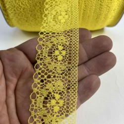 Sarı Dantel Şerit,Kenar S&uuml;s&uuml;,Dekoratif Dantel,Tek Taraflı En 5 Cm Boy 1 Metre-KBLY-1000