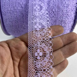 Lila Dantel Şerit,Kenar S&uuml;s&uuml;,Dekoratif Dantel,Tek Taraflı En 5 Cm Boy 1 Metre-KBLY-1001