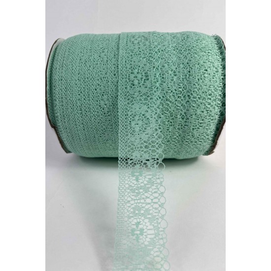 Su Yeşili Dantel Şerit,Kenar S&uuml;s&uuml;,Dekoratif Dantel,Tek Taraflı En 5 Cm Boy 1 Metre-KBLY-1002