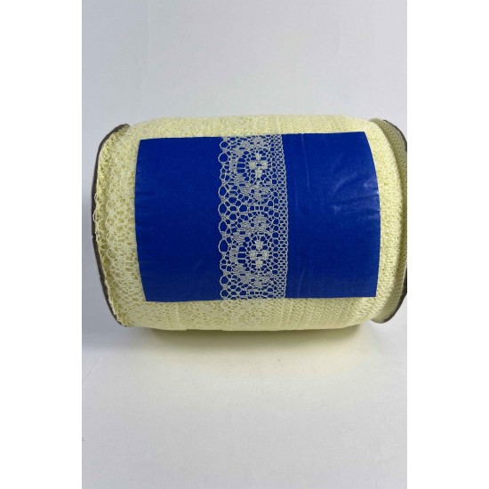 A&ccedil;ık Sarı Dantel Şerit,Kenar S&uuml;s&uuml;,Dekoratif Dantel,Tek Taraflı En 5 Cm Boy 1 Metre-KBLY-1003