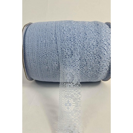 Bebe Mavi Dantel Şerit,Kenar S&uuml;s&uuml;,Dekoratif Dantel,Tek Taraflı En 5 Cm Boy 1 Metre-KBLY-1006