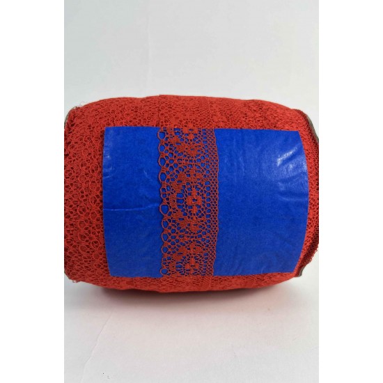 Kırmızı Dantel Şerit,Kenar S&uuml;s&uuml;,Dekoratif Dantel,Tek Taraflı En 5 Cm Boy 1 Metre-KBLY-1007