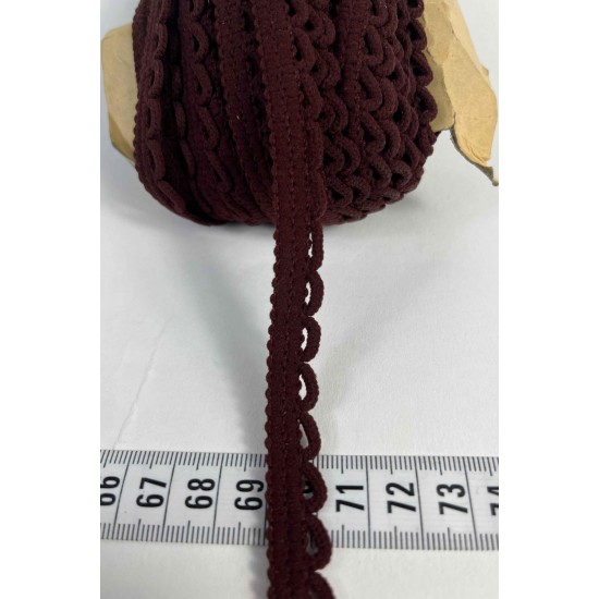 Bordo Zincirli Şerit 1 cm En &ndash; Kenar S&uuml;s&uuml;, Dekoratif Şerit ve El İşi Aksesuarı (1 Metre)-KBLY-1008