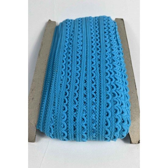 Mavi Zincirli Şerit 1 cm En &ndash; Kenar S&uuml;s&uuml;, Dekoratif Şerit ve El İşi Aksesuarı (1 Metre)-KBLY-1009