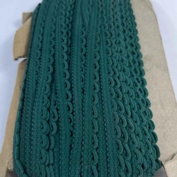 Koyu Yeşil Zincirli Şerit 1 cm En &ndash; Kenar S&uuml;s&uuml;, Dekoratif Şerit ve El İşi Aksesuarı (1 Metre)-KBLY-1010