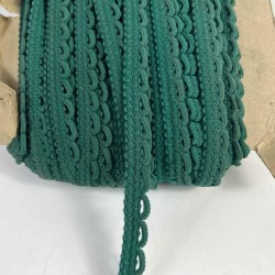 Koyu Yeşil Zincirli Şerit 1 cm En &ndash; Kenar S&uuml;s&uuml;, Dekoratif Şerit ve El İşi Aksesuarı (1 Metre)-KBLY-1010