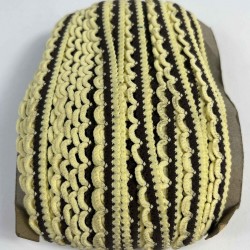 Koyu Krem Kahverengi Zincirli Şerit 1 cm En &ndash; Kenar S&uuml;s&uuml;, Dekoratif Şerit ve El İşi Aksesuarı (1 Metre)-KBLY-1012