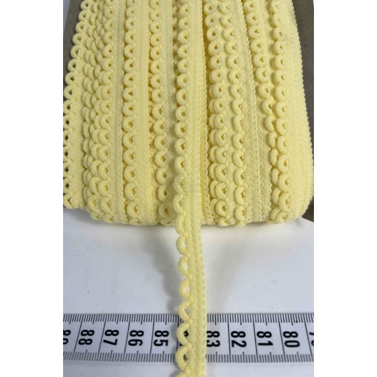 Sarı Zincirli Şerit 1 cm En &ndash; Kenar S&uuml;s&uuml;, Dekoratif Şerit ve El İşi Aksesuarı (1 Metre)-KBLY-1015