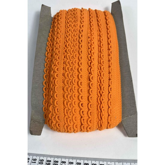 Turuncu Zincirli Şerit 1 cm En &ndash; Kenar S&uuml;s&uuml;, Dekoratif Şerit ve El İşi Aksesuarı (1 Metre)-KBLY-1017