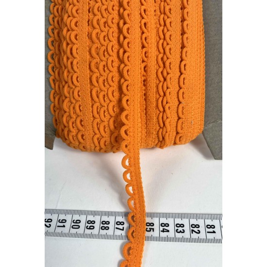 Turuncu Zincirli Şerit 1 cm En &ndash; Kenar S&uuml;s&uuml;, Dekoratif Şerit ve El İşi Aksesuarı (1 Metre)-KBLY-1017