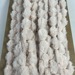 A&ccedil;ık Pudra Tavşan T&uuml;yl&uuml; Peluş Şerit &ndash; Yumuşak Dokulu Dekoratif Kenar S&uuml;s&uuml; (1 Metre)-KBLY-1021