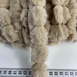 Vizon Tavşan T&uuml;yl&uuml; Peluş Şerit &ndash; Yumuşak Dokulu Dekoratif Kenar S&uuml;s&uuml; (1 Metre)-KBLY-1024