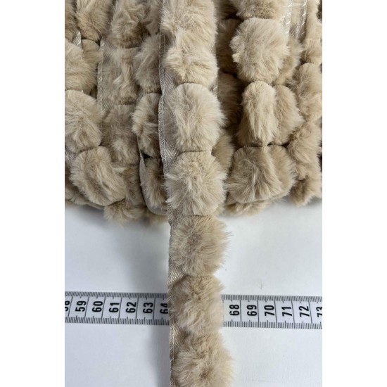 Vizon Tavşan T&uuml;yl&uuml; Peluş Şerit &ndash; Yumuşak Dokulu Dekoratif Kenar S&uuml;s&uuml; (1 Metre)-KBLY-1024
