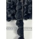 Siyah Tavşan T&uuml;yl&uuml; Peluş Şerit &ndash; Yumuşak Dokulu Dekoratif Kenar S&uuml;s&uuml; (1 Metre)-KBLY-1025