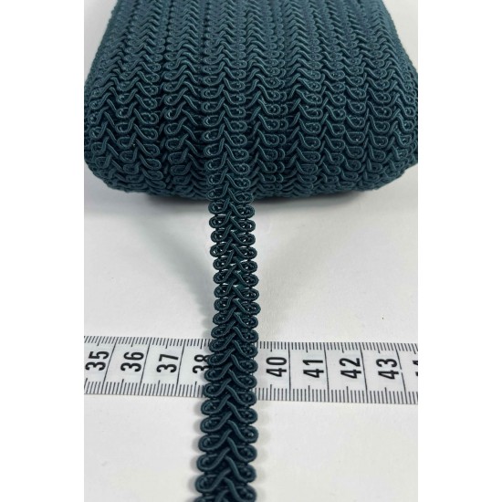 Koyu Yeşil Ko&ccedil; Boynuzu Şerit &ndash; Dekoratif Kenar S&uuml;s&uuml; ve El İşi Aksesuarı (3 Metre)-KBLY-1026