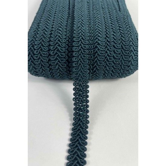 Koyu Yeşil Ko&ccedil; Boynuzu Şerit &ndash; Dekoratif Kenar S&uuml;s&uuml; ve El İşi Aksesuarı (3 Metre)-KBLY-1026