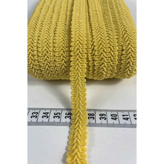 Koyu Sarı Ko&ccedil; Boynuzu Şerit &ndash; Dekoratif Kenar S&uuml;s&uuml; ve El İşi Aksesuarı (3 Metre)-KBLY-1027