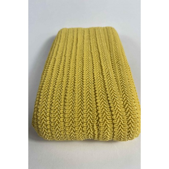 Koyu Sarı Ko&ccedil; Boynuzu Şerit &ndash; Dekoratif Kenar S&uuml;s&uuml; ve El İşi Aksesuarı (3 Metre)-KBLY-1027