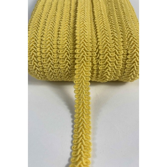 Koyu Sarı Ko&ccedil; Boynuzu Şerit &ndash; Dekoratif Kenar S&uuml;s&uuml; ve El İşi Aksesuarı (3 Metre)-KBLY-1027