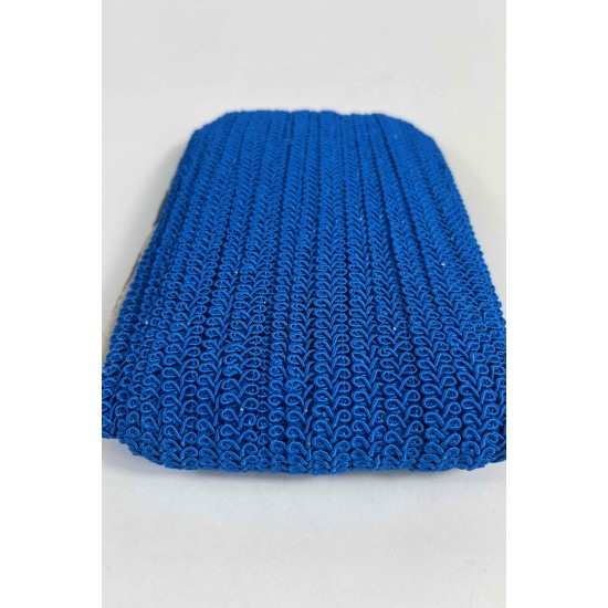 Saks Mavi Ko&ccedil; Boynuzu Şerit &ndash; Dekoratif Kenar S&uuml;s&uuml; ve El İşi Aksesuarı (3 Metre)-KBLY-1028