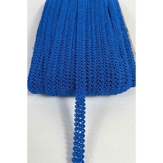 Saks Mavi Ko&ccedil; Boynuzu Şerit &ndash; Dekoratif Kenar S&uuml;s&uuml; ve El İşi Aksesuarı (3 Metre)-KBLY-1028