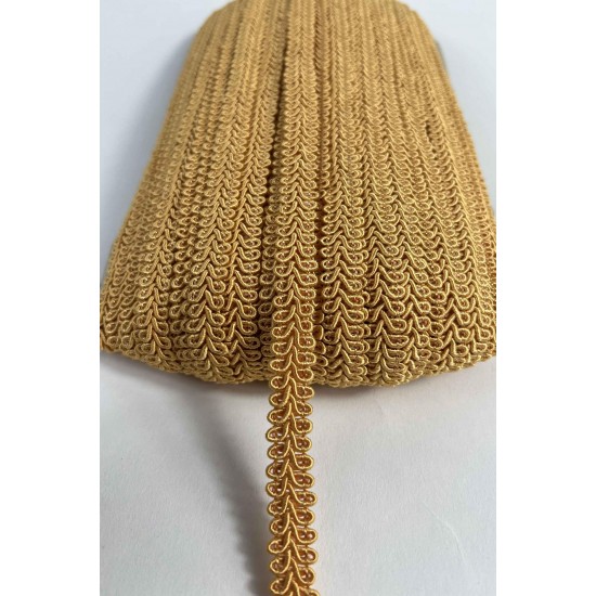 Bal Rengi Ko&ccedil; Boynuzu Şerit &ndash; Dekoratif Kenar S&uuml;s&uuml; ve El İşi Aksesuarı (3 Metre)-KBLY-1029